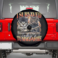 Tummy Ache Survivor Cat Meme Spare Tire Cover Funny Saying Cats Bootleg - Wonder Print Shop