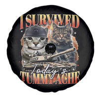 Tummy Ache Survivor Cat Meme Spare Tire Cover Funny Saying Cats Bootleg - Wonder Print Shop