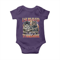 Tummy Ache Survivor Cat Meme Baby Onesie Funny Saying Cats Bootleg - Wonder Print Shop
