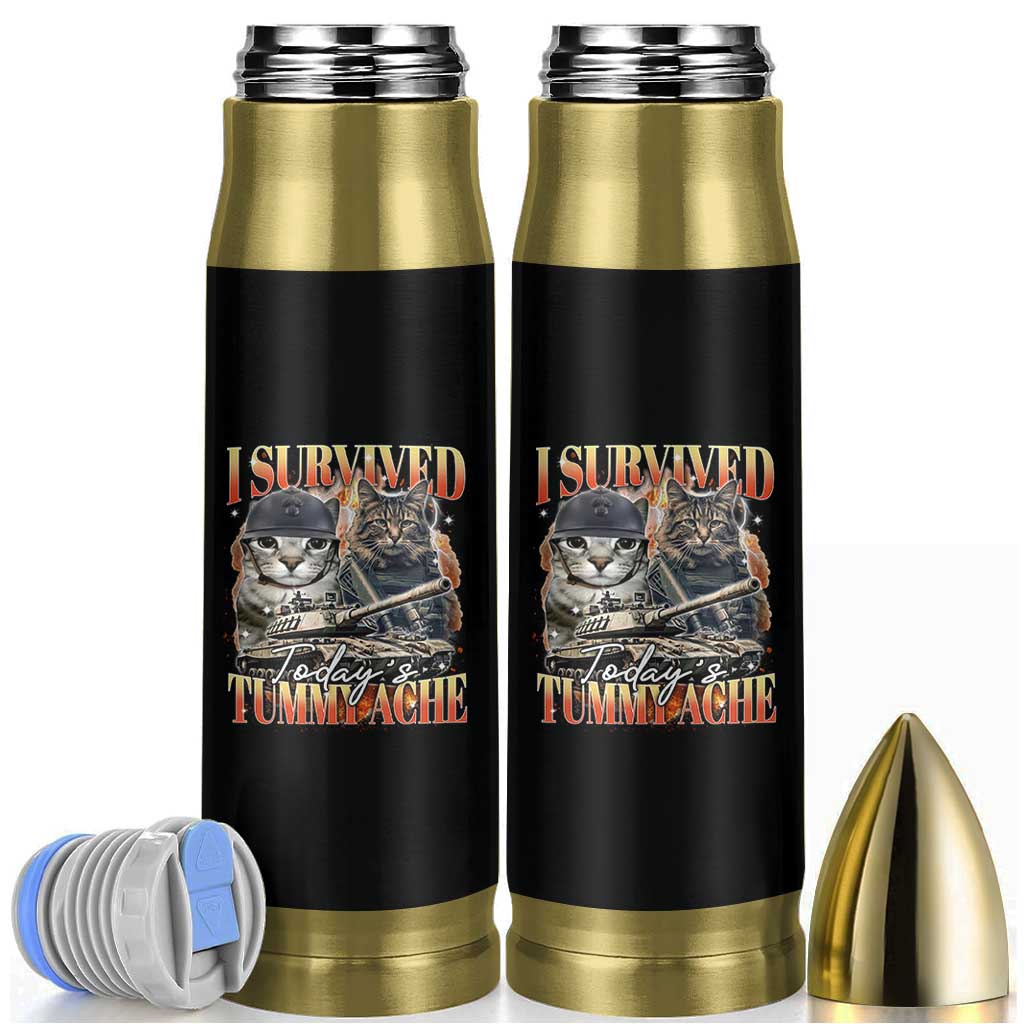 Tummy Ache Survivor Cat Meme Bullet Tumbler Funny Saying Cats Bootleg - Wonder Print Shop