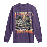 Tummy Ache Survivor Cat Meme Long Sleeve Shirt Funny Saying Cats Bootleg - Wonder Print Shop