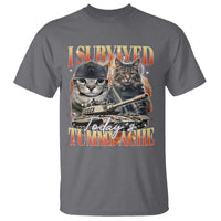 Tummy Ache Survivor Cat Meme T Shirt Funny Saying Cats Bootleg - Wonder Print Shop