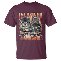 Tummy Ache Survivor Cat Meme T Shirt Funny Saying Cats Bootleg - Wonder Print Shop
