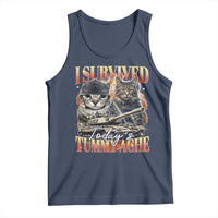 Tummy Ache Survivor Cat Meme Tank Top Funny Saying Cats Bootleg - Wonder Print Shop