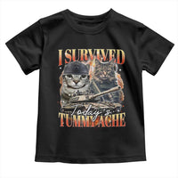 Tummy Ache Survivor Cat Meme Toddler T Shirt Funny Saying Cats Bootleg - Wonder Print Shop