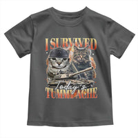 Tummy Ache Survivor Cat Meme Toddler T Shirt Funny Saying Cats Bootleg - Wonder Print Shop