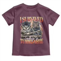 Tummy Ache Survivor Cat Meme Toddler T Shirt Funny Saying Cats Bootleg - Wonder Print Shop