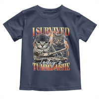 Tummy Ache Survivor Cat Meme Toddler T Shirt Funny Saying Cats Bootleg - Wonder Print Shop