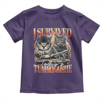 Tummy Ache Survivor Cat Meme Toddler T Shirt Funny Saying Cats Bootleg - Wonder Print Shop