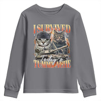 Tummy Ache Survivor Cat Meme Youth Sweatshirt Funny Saying Cats Bootleg - Wonder Print Shop