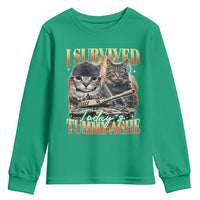 Tummy Ache Survivor Cat Meme Youth Sweatshirt Funny Saying Cats Bootleg - Wonder Print Shop