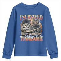 Tummy Ache Survivor Cat Meme Youth Sweatshirt Funny Saying Cats Bootleg - Wonder Print Shop