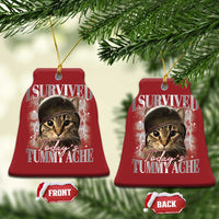 Tummy Ache Survivor Cat Meme Christmas Ornament Funny Saying Cats Cat Bootleg - Wonder Print Shop