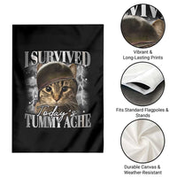 Tummy Ache Survivor Cat Meme Garden Flag Funny Saying Cats Cat Bootleg - Wonder Print Shop