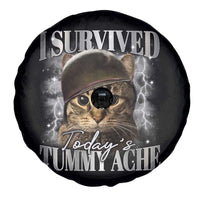 Tummy Ache Survivor Cat Meme Spare Tire Cover Funny Saying Cats Cat Bootleg - Wonder Print Shop