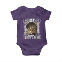 Tummy Ache Survivor Cat Meme Baby Onesie Funny Saying Cats Cat Bootleg - Wonder Print Shop