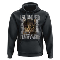 Tummy Ache Survivor Cat Meme Hoodie Funny Saying Cats Cat Bootleg - Wonder Print Shop
