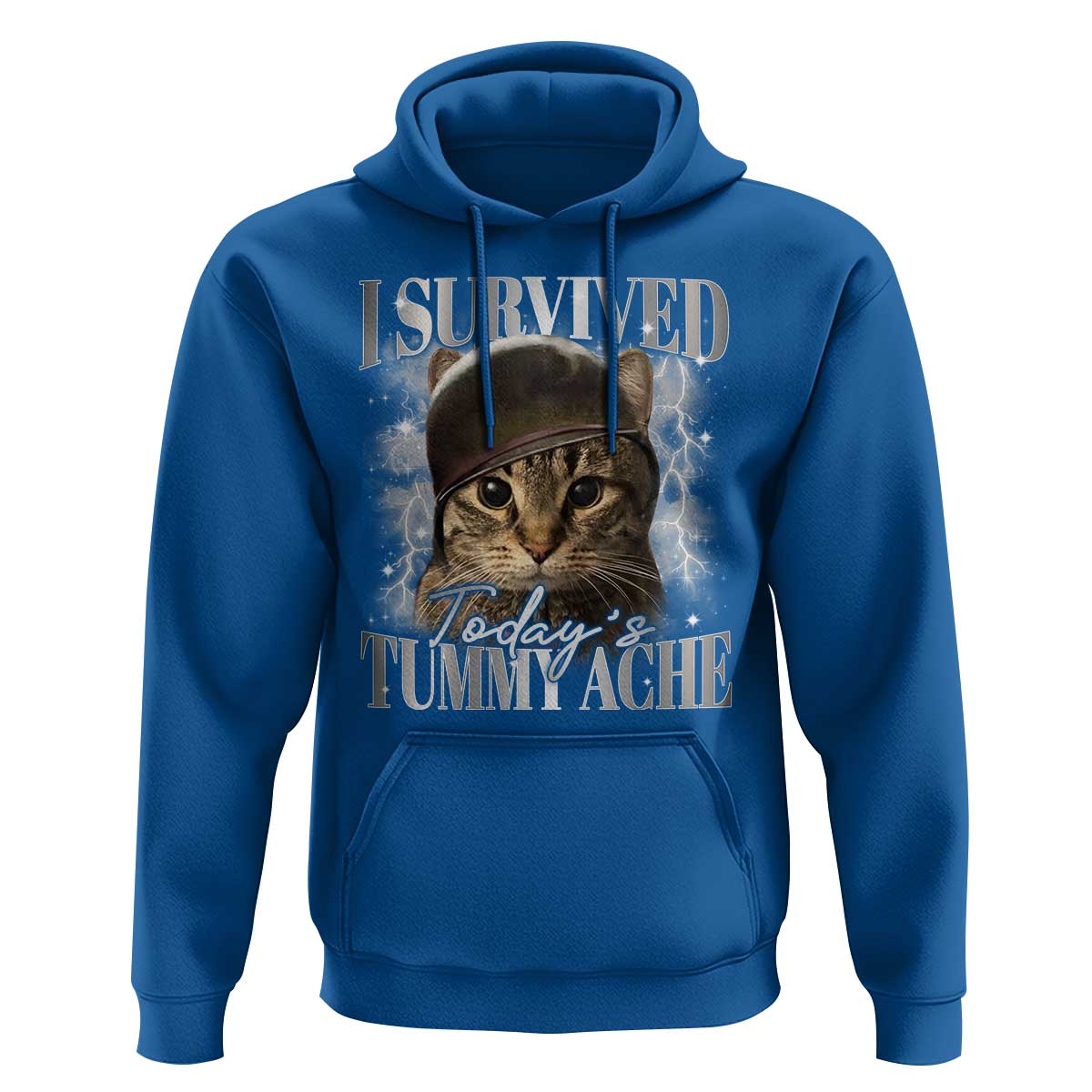Tummy Ache Survivor Cat Meme Hoodie Funny Saying Cats Cat Bootleg - Wonder Print Shop