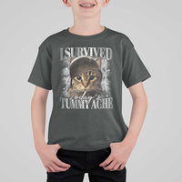 Tummy Ache Survivor Cat Meme T Shirt For Kid Funny Saying Cats Cat Bootleg - Wonder Print Shop