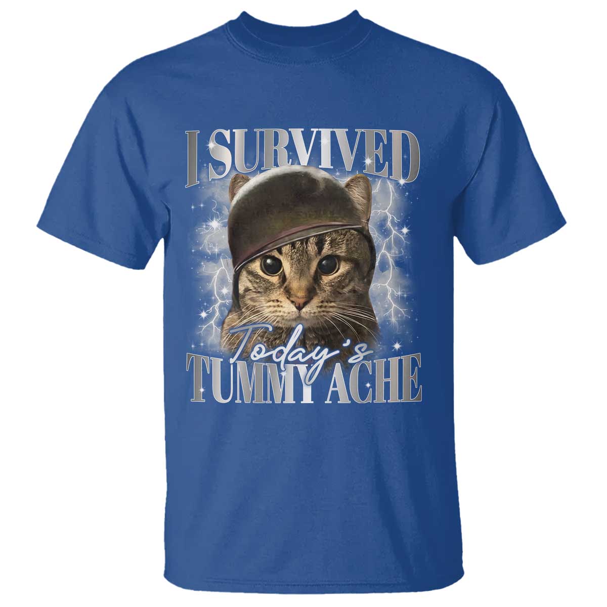 Tummy Ache Survivor Cat Meme T Shirt Funny Saying Cats Cat Bootleg - Wonder Print Shop