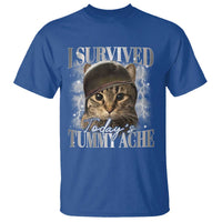 Tummy Ache Survivor Cat Meme T Shirt Funny Saying Cats Cat Bootleg - Wonder Print Shop