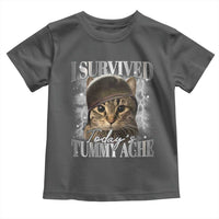 Tummy Ache Survivor Cat Meme Toddler T Shirt Funny Saying Cats Cat Bootleg - Wonder Print Shop