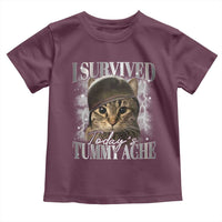 Tummy Ache Survivor Cat Meme Toddler T Shirt Funny Saying Cats Cat Bootleg - Wonder Print Shop