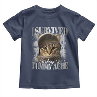 Tummy Ache Survivor Cat Meme Toddler T Shirt Funny Saying Cats Cat Bootleg - Wonder Print Shop