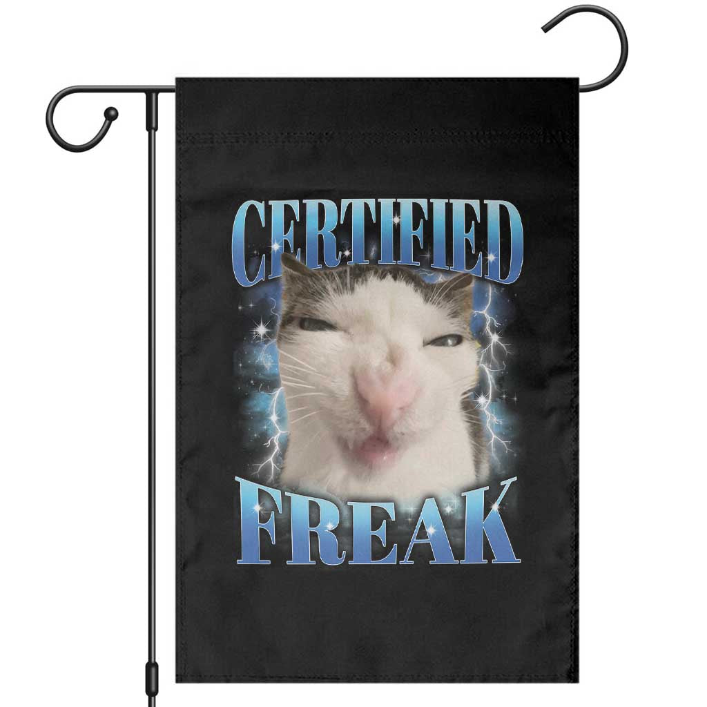 Certified Freak Funny Cat Meme Garden Flag Internet Memes Gen Z - Wonder Print Shop