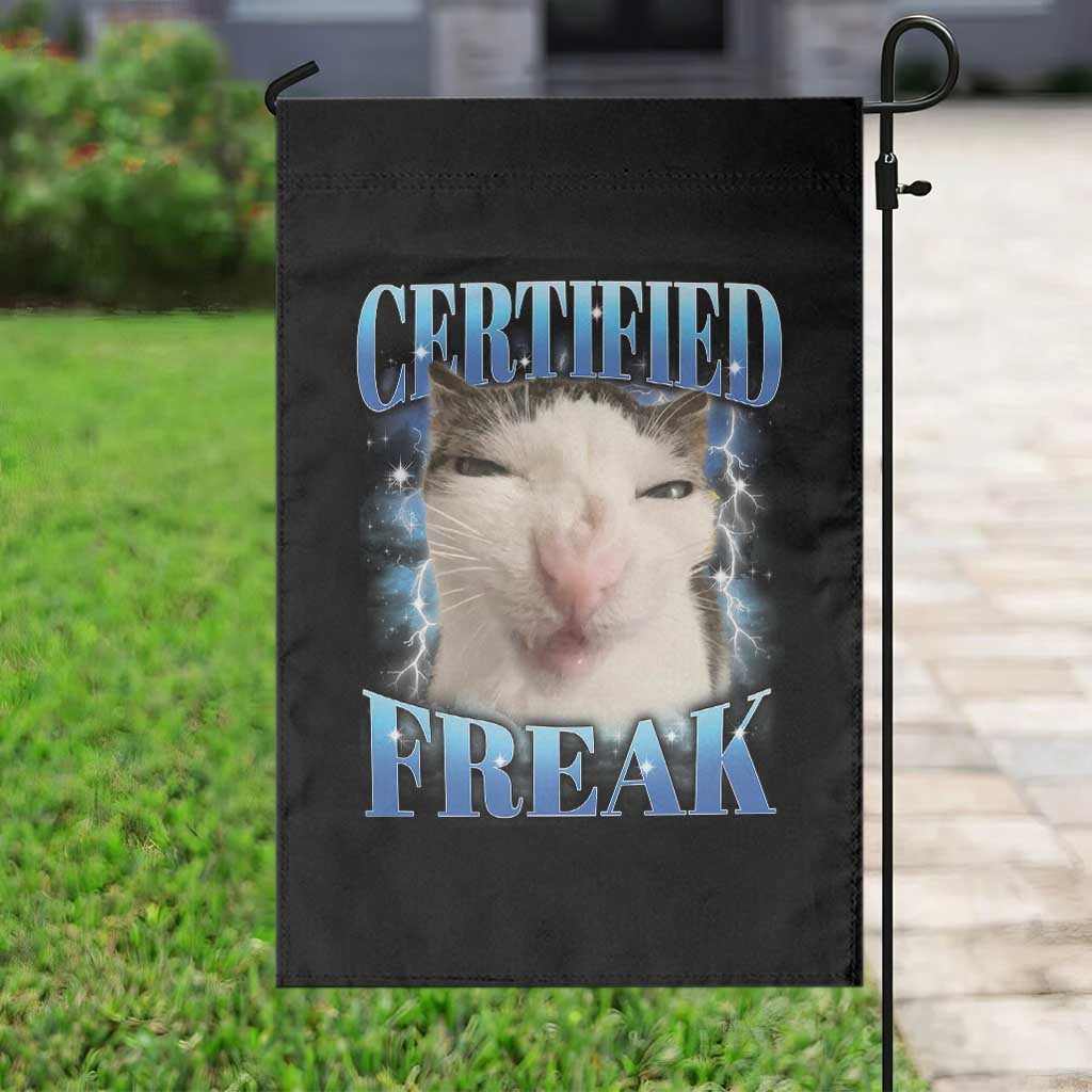Certified Freak Funny Cat Meme Garden Flag Internet Memes Gen Z - Wonder Print Shop
