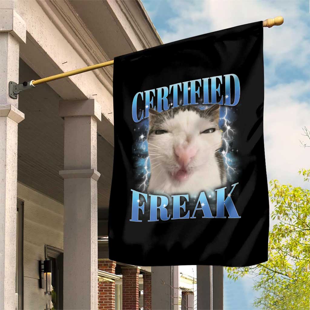 Certified Freak Funny Cat Meme Garden Flag Internet Memes Gen Z - Wonder Print Shop