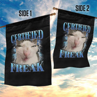 Certified Freak Funny Cat Meme Garden Flag Internet Memes Gen Z - Wonder Print Shop