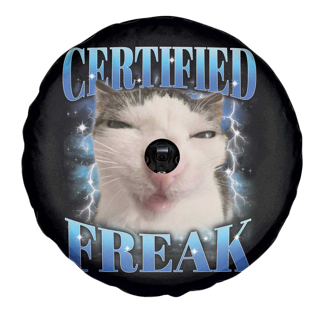 Certified Freak Funny Cat Meme Spare Tire Cover Internet Memes Gen Z - Wonder Print Shop