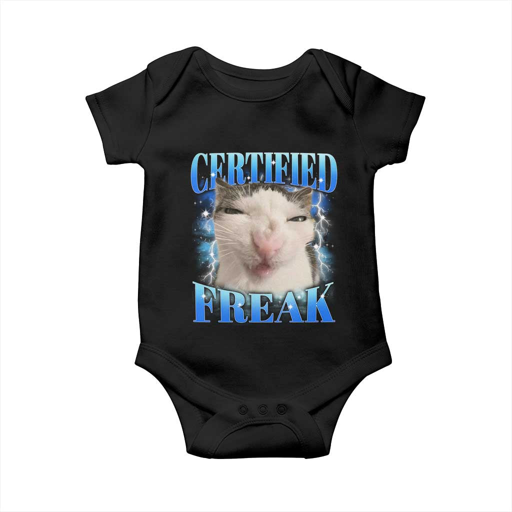 Certified Freak Funny Cat Meme Baby Onesie Internet Memes Gen Z - Wonder Print Shop