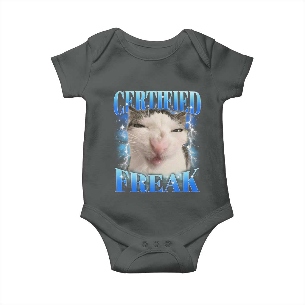 Certified Freak Funny Cat Meme Baby Onesie Internet Memes Gen Z - Wonder Print Shop