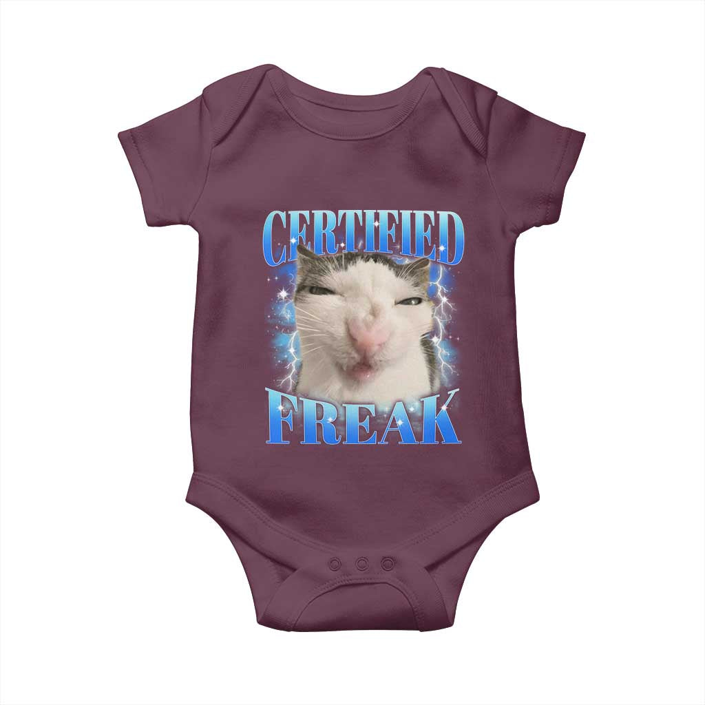 Certified Freak Funny Cat Meme Baby Onesie Internet Memes Gen Z - Wonder Print Shop