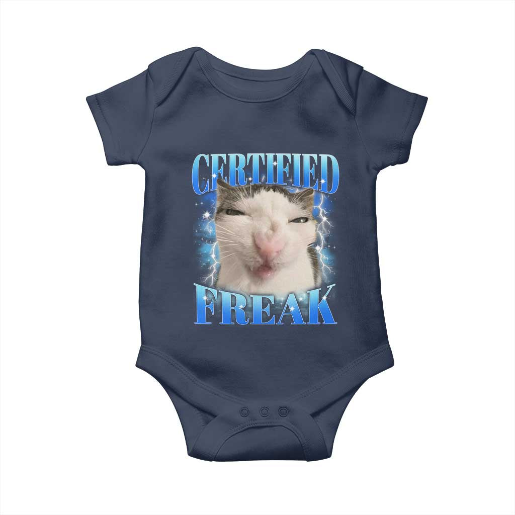 Certified Freak Funny Cat Meme Baby Onesie Internet Memes Gen Z - Wonder Print Shop