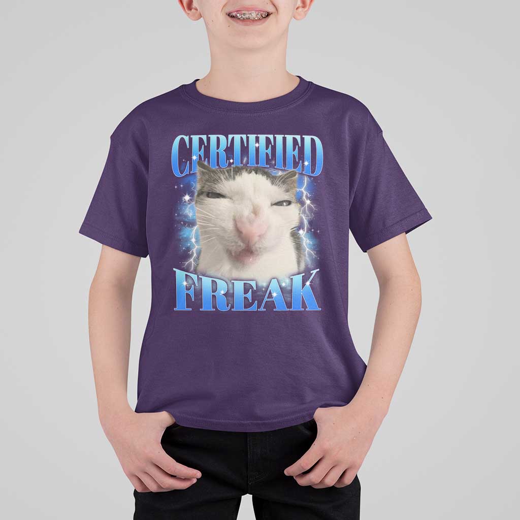 Certified Freak Funny Cat Meme T Shirt For Kid Internet Memes Gen Z - Wonder Print Shop