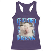 Certified Freak Funny Cat Meme Racerback Tank Top Internet Memes Gen Z - Wonder Print Shop