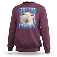 Certified Freak Funny Cat Meme Sweatshirt Internet Memes Gen Z - Wonder Print Shop