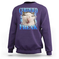 Certified Freak Funny Cat Meme Sweatshirt Internet Memes Gen Z - Wonder Print Shop
