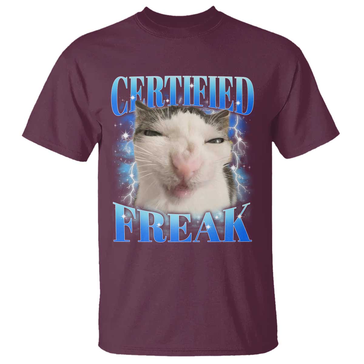 Certified Freak Funny Cat Meme T Shirt Internet Memes Gen Z - Wonder Print Shop