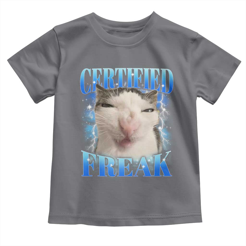 Certified Freak Funny Cat Meme Toddler T Shirt Internet Memes Gen Z - Wonder Print Shop