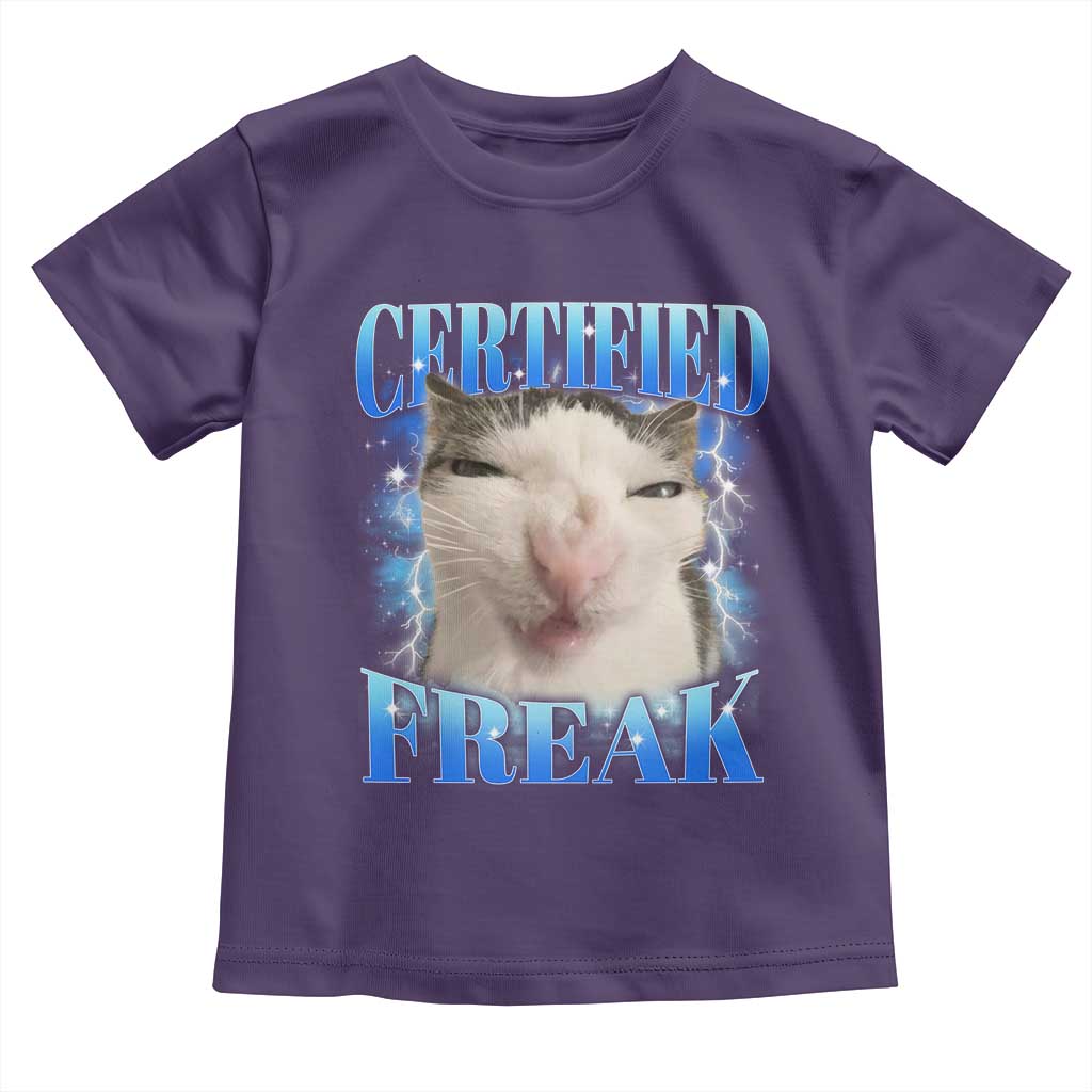 Certified Freak Funny Cat Meme Toddler T Shirt Internet Memes Gen Z - Wonder Print Shop