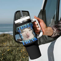 Certified Freak Funny Cat Meme Tumbler With Handle Internet Memes Gen Z - Wonder Print Shop