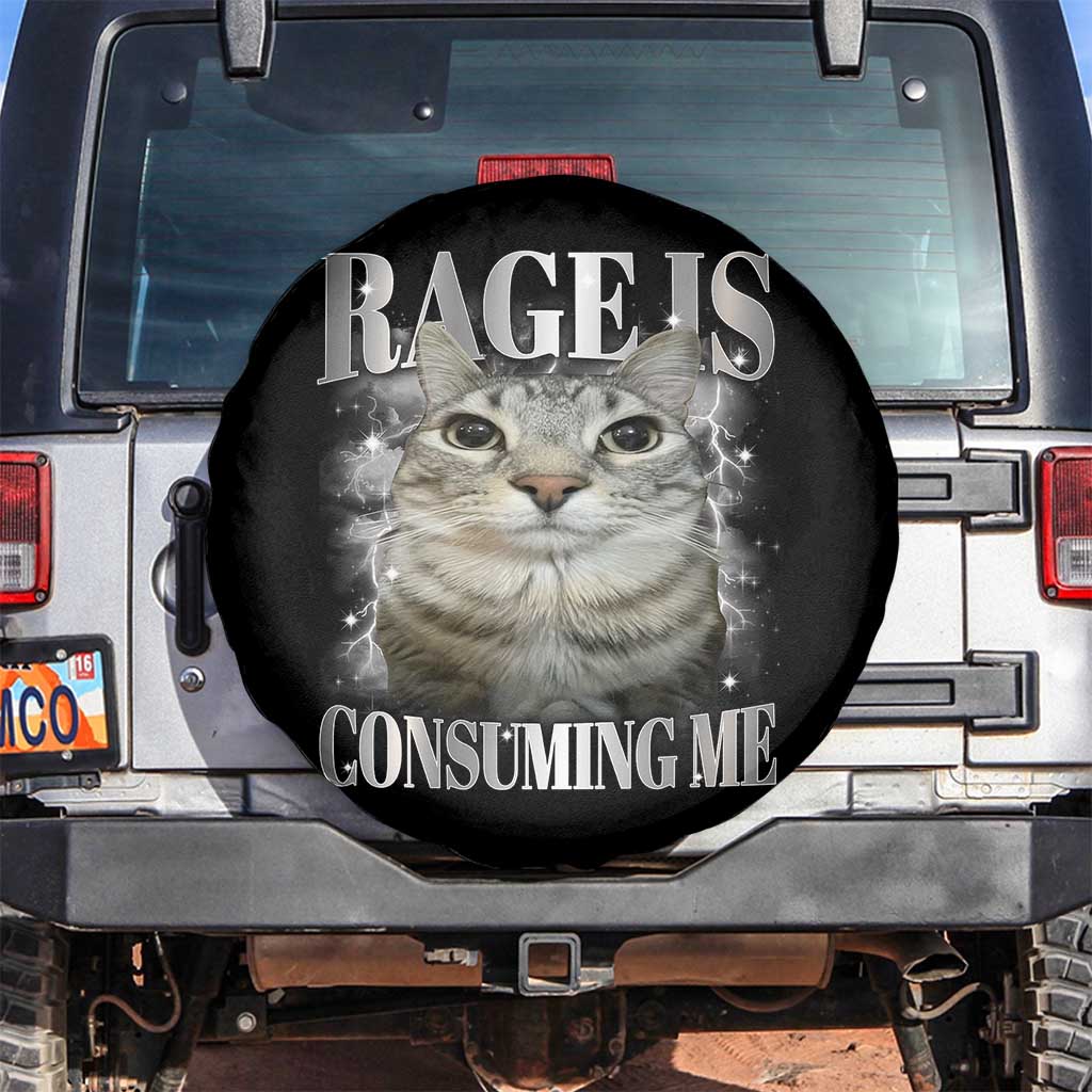 Rage Is Consuming Me Spare Tire Cover Funny Silly Cat Memes - Wonder Print Shop