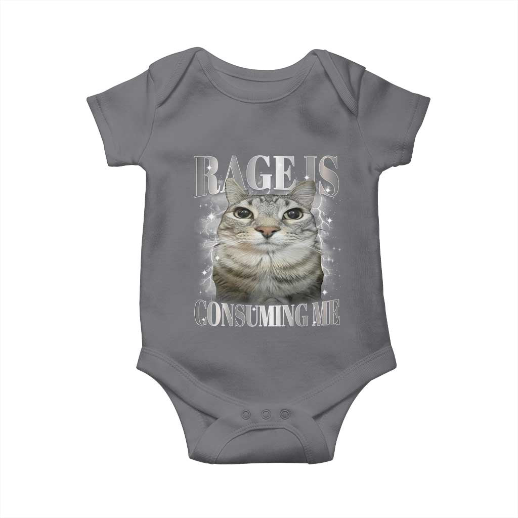 Rage Is Consuming Me Baby Onesie Funny Silly Cat Memes - Wonder Print Shop