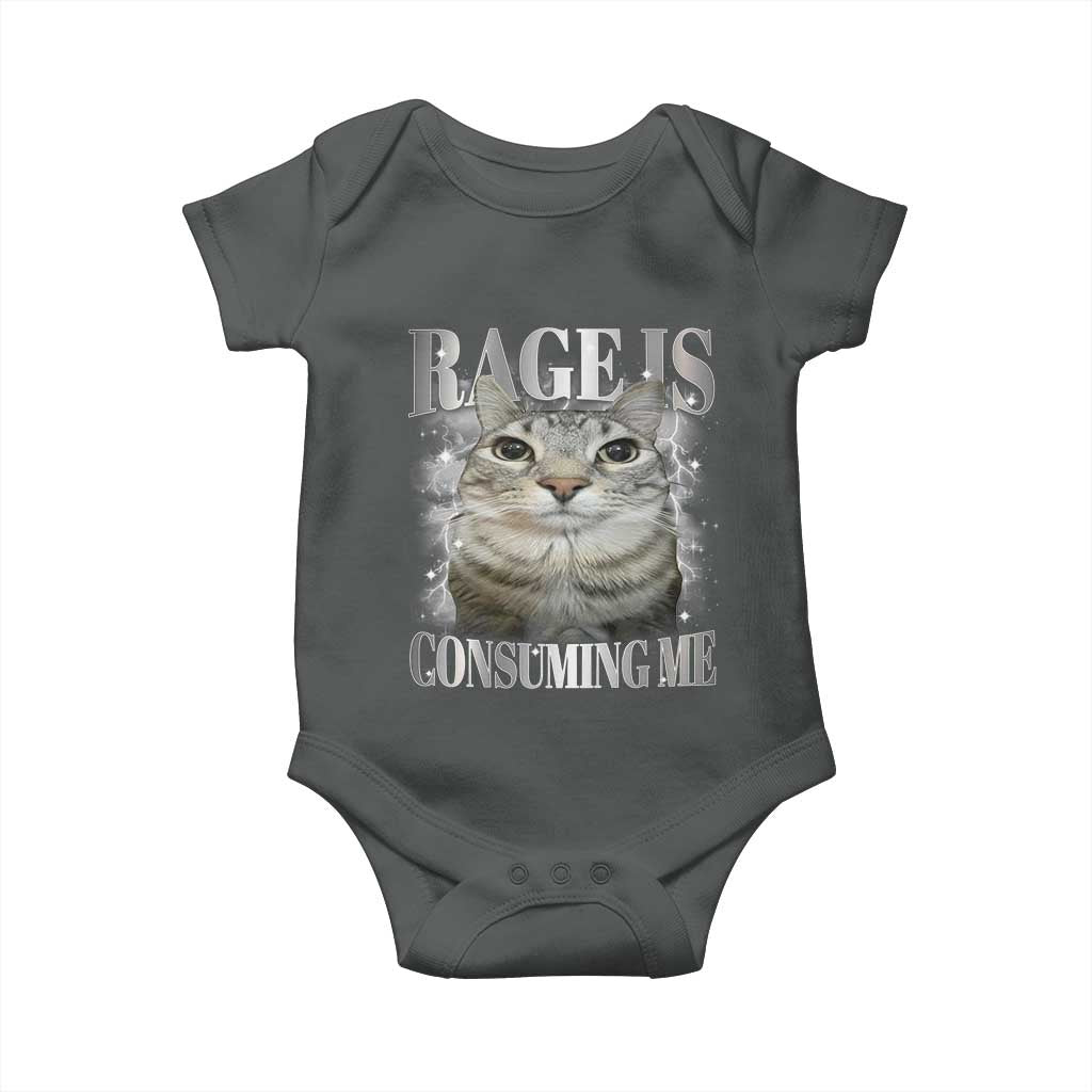 Rage Is Consuming Me Baby Onesie Funny Silly Cat Memes - Wonder Print Shop