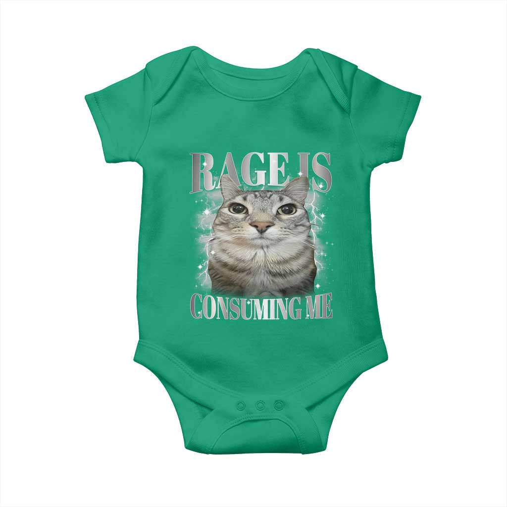 Rage Is Consuming Me Baby Onesie Funny Silly Cat Memes - Wonder Print Shop