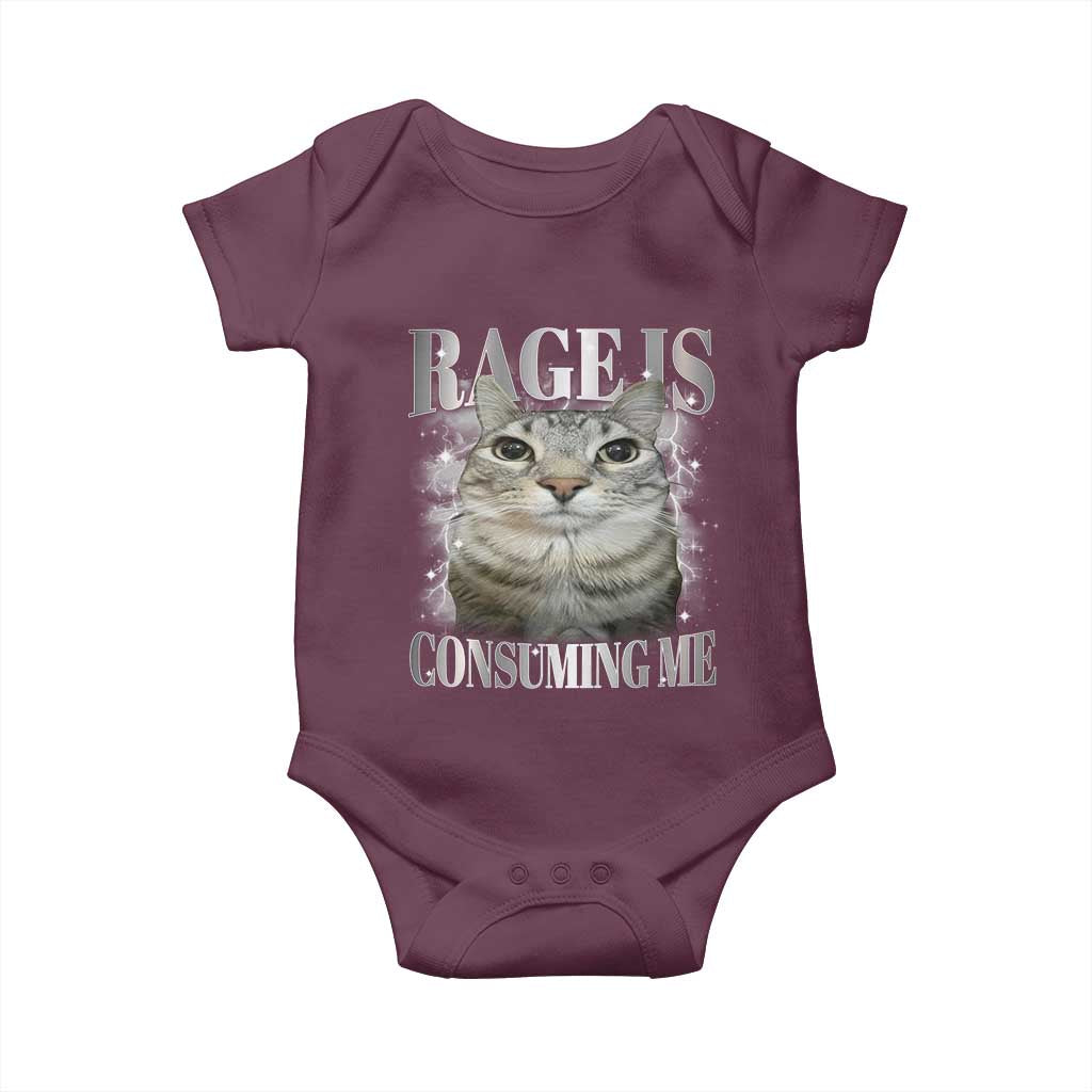 Rage Is Consuming Me Baby Onesie Funny Silly Cat Memes - Wonder Print Shop